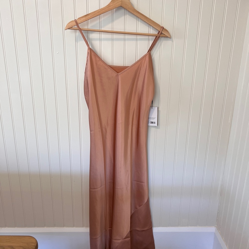 Knix Satin Slip Dress in Rust
